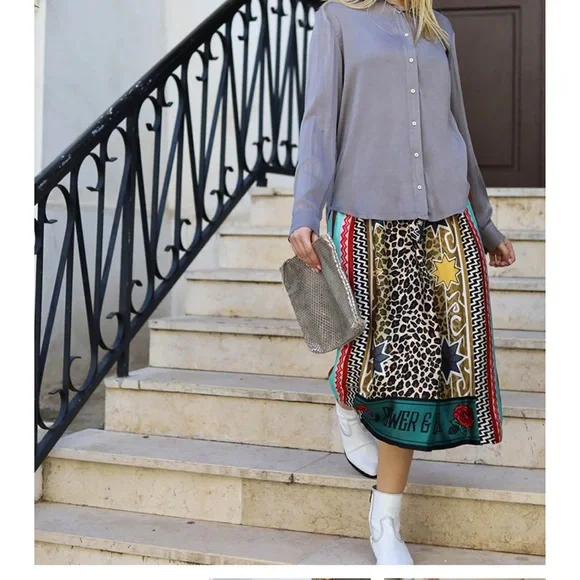 NWOT Me 369 Multicolor Skirt - Picture 6 of 8